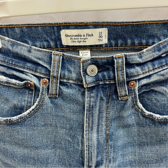 Abercrombie & Fitch The Ankle Straight Ultra High Rise Curve Love Size 24 Jeans - Picture 8 of 9